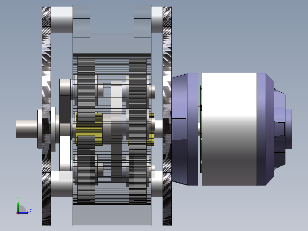 NGW两级行星齿轮减速机sw18可编辑左视图