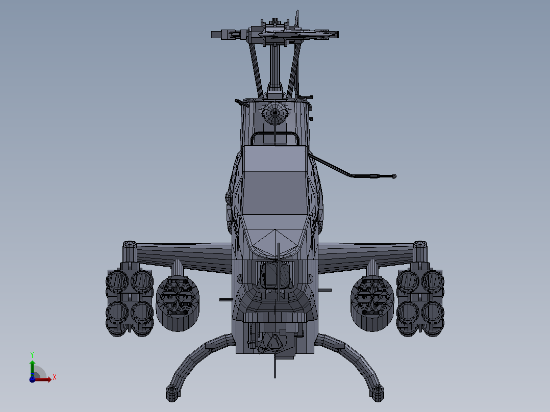 直升飞机 飞机模型设计 (23)前视图