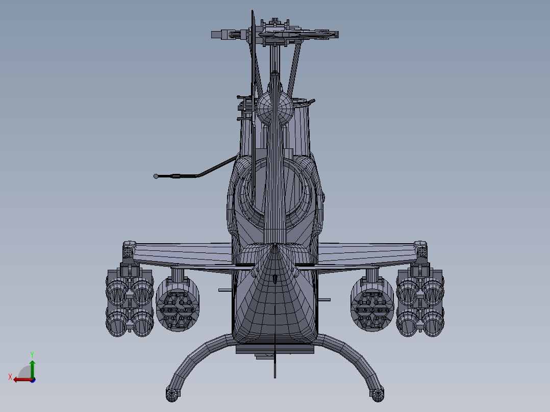 直升飞机 飞机模型设计 (23)后视图