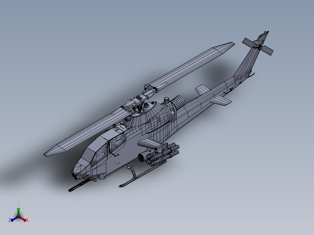 直升飞机 飞机模型设计 (23)正等轴测图