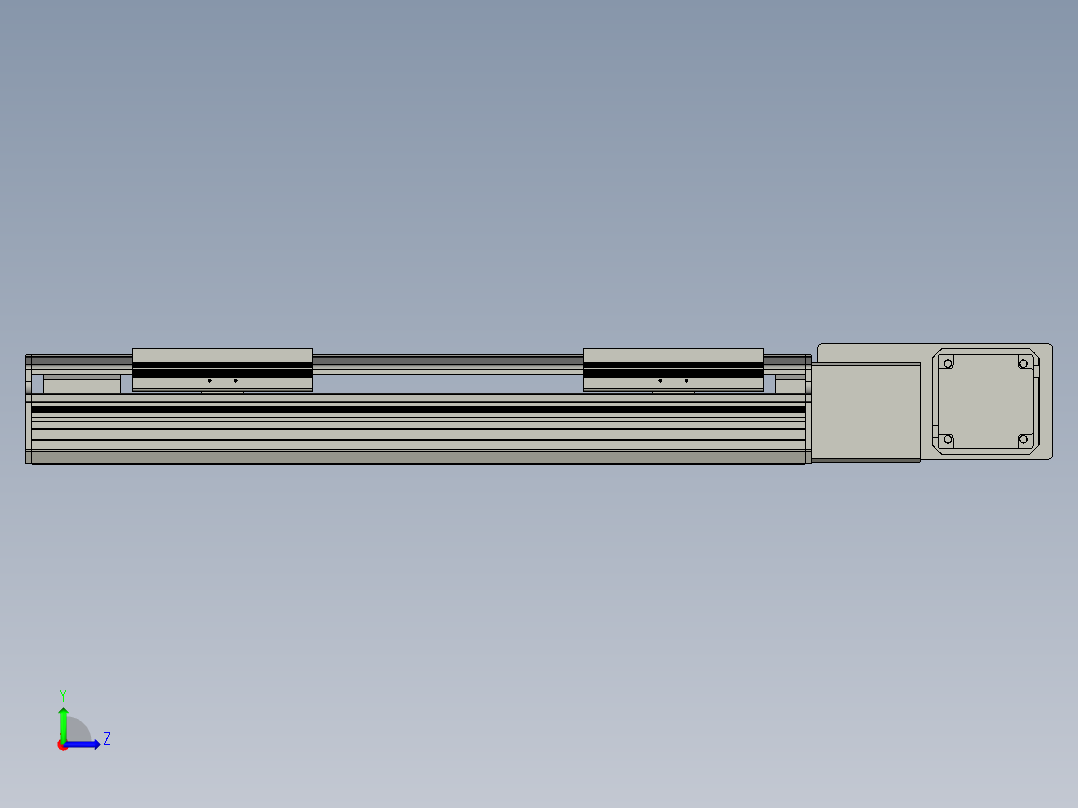 直线模组LHB17-L40-S350-BR设计图纸左视图