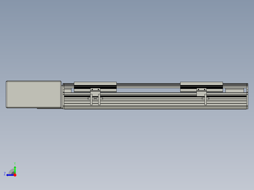 直线模组LHB17-L40-S350-BR设计图纸右视图