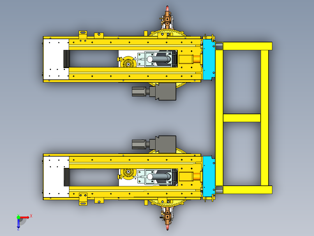 汽车行业-门槛电阻自动焊机俯视图