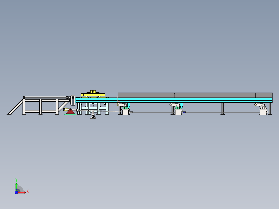 气缸推送式输送机前视图