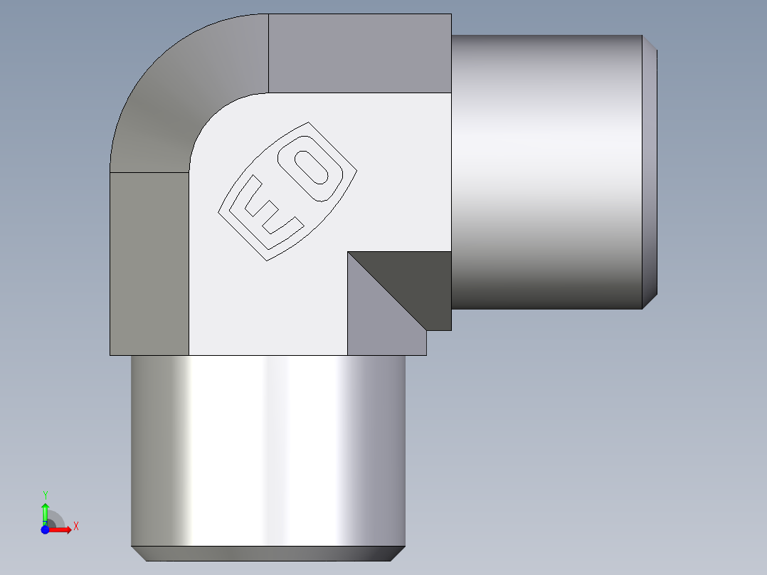 卡套式工业通用硬管接头EO_Union_elbow_W08LL71X前视图