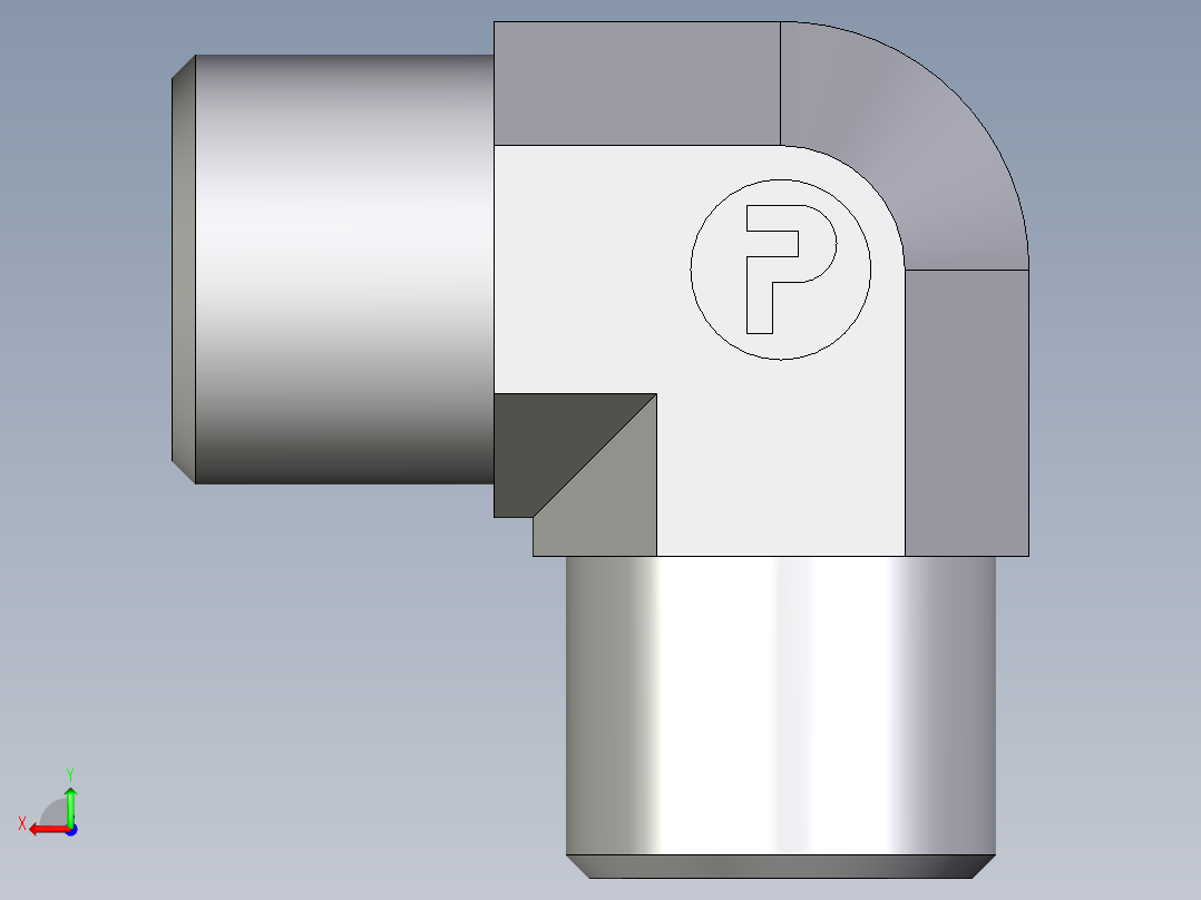 卡套式工业通用硬管接头EO_Union_elbow_W08LL71X后视图