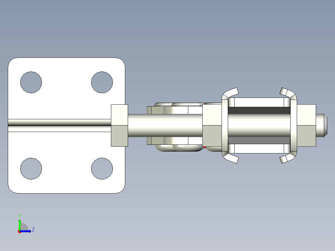 水平式夾鉗SSP(J)-3D多系列多零件图纸模型左视图