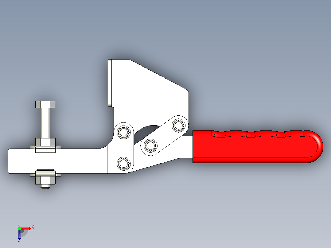 水平式夾鉗SSP(J)-3D多系列多零件图纸模型俯视图