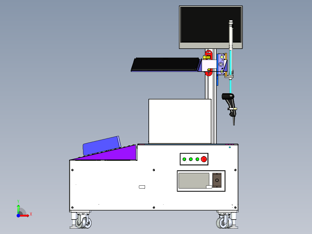 在线自动称重机 3D图 机械设计自动化3D模型参考资料素材前视图
