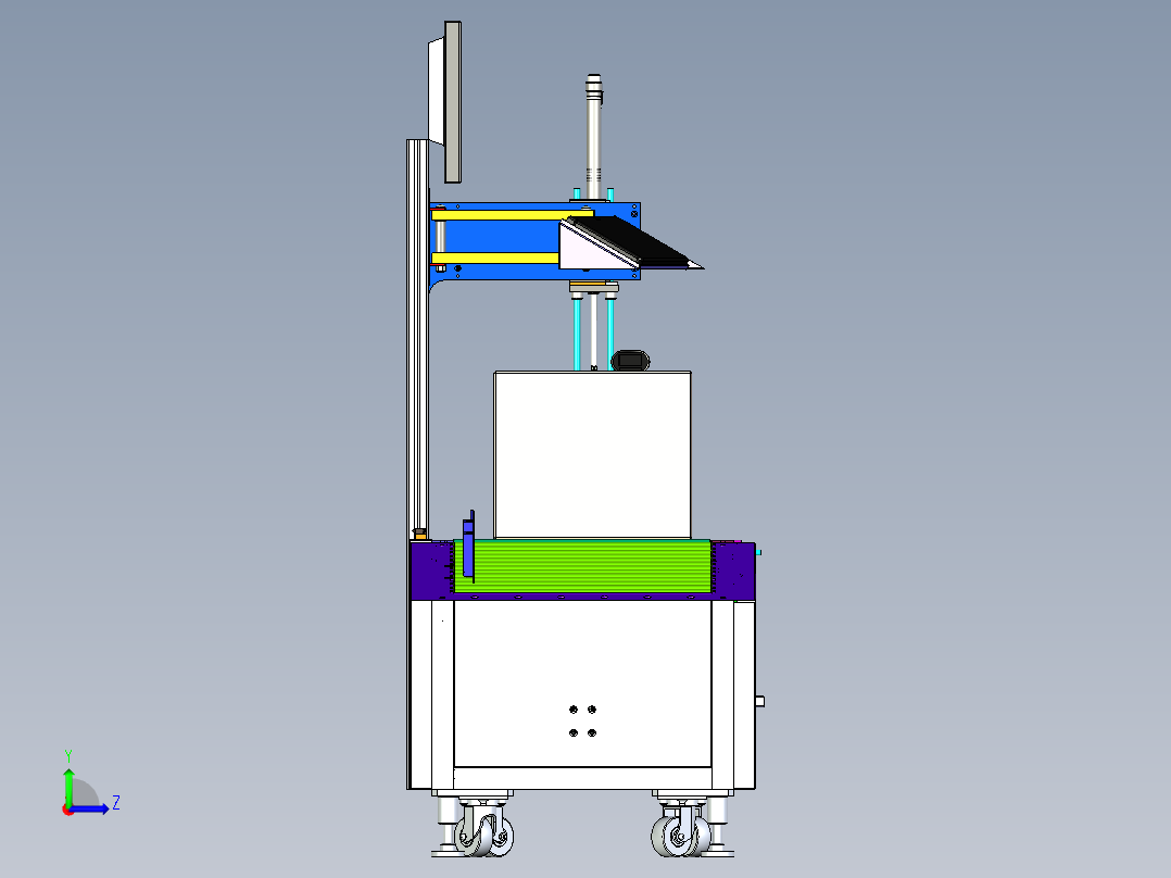 在线自动称重机 3D图 机械设计自动化3D模型参考资料素材左视图