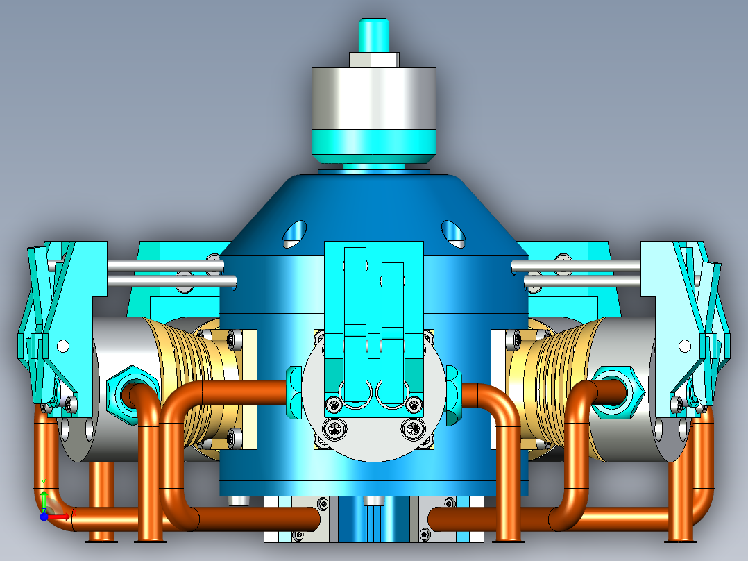 五缸星型飞机发动机前视图