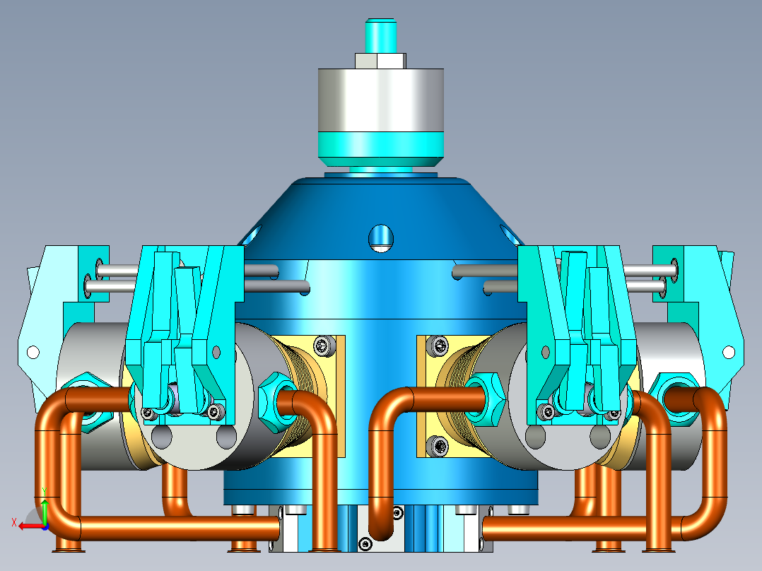 五缸星型飞机发动机后视图