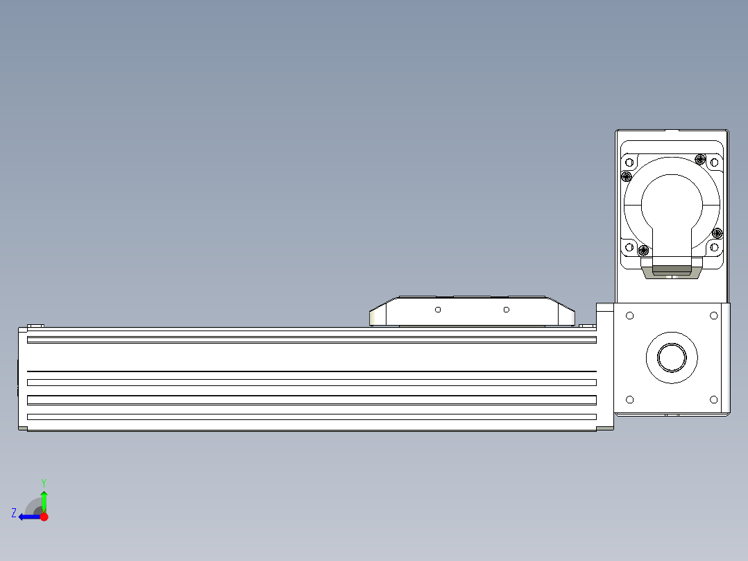 同步带全封闭直线模组TPA-HCB-85D-90-L150-RU-C-P20-N3右视图