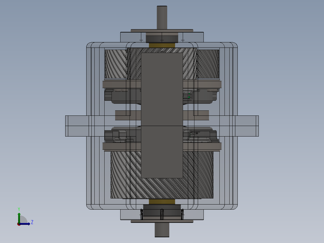 悬停式双膜片弹簧变速机构设计左视图