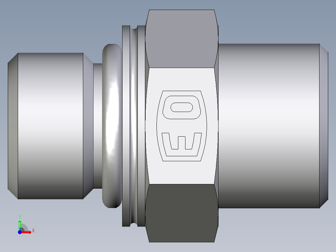 卡套式工业通用硬管接头EO_Male_Stud_connector_GEO10SMOMDCF前视图