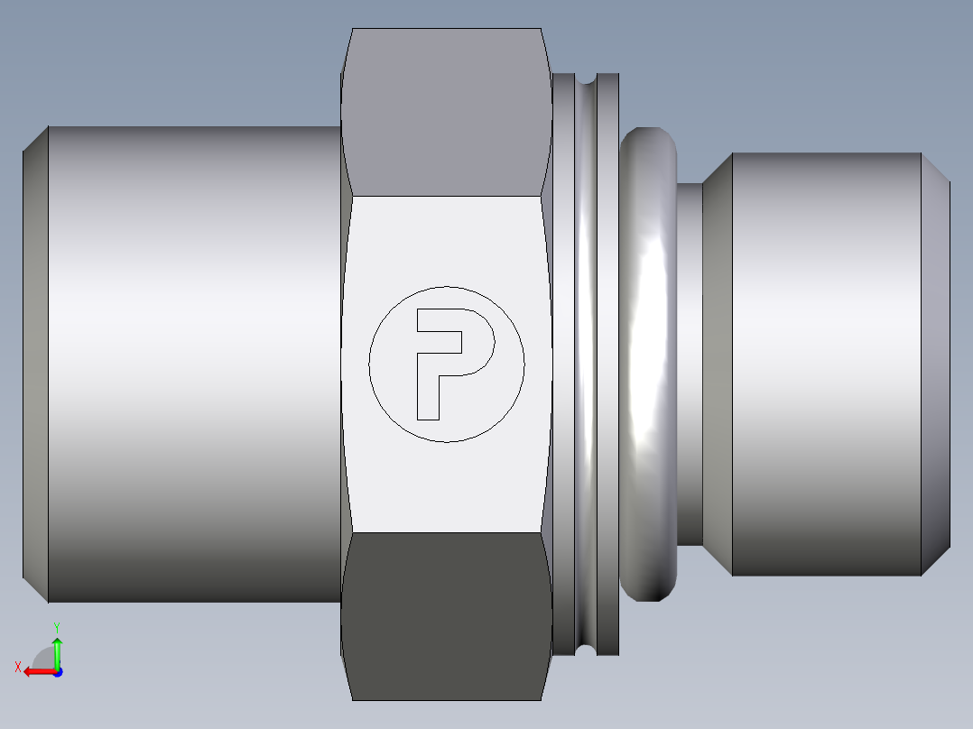 卡套式工业通用硬管接头EO_Male_Stud_connector_GEO10SMOMDCF后视图