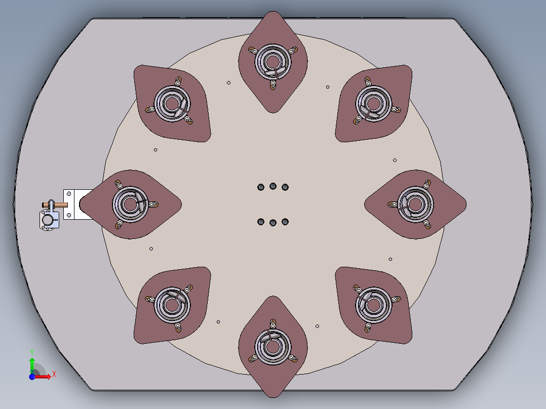 8工位旋转升降料台前视图
