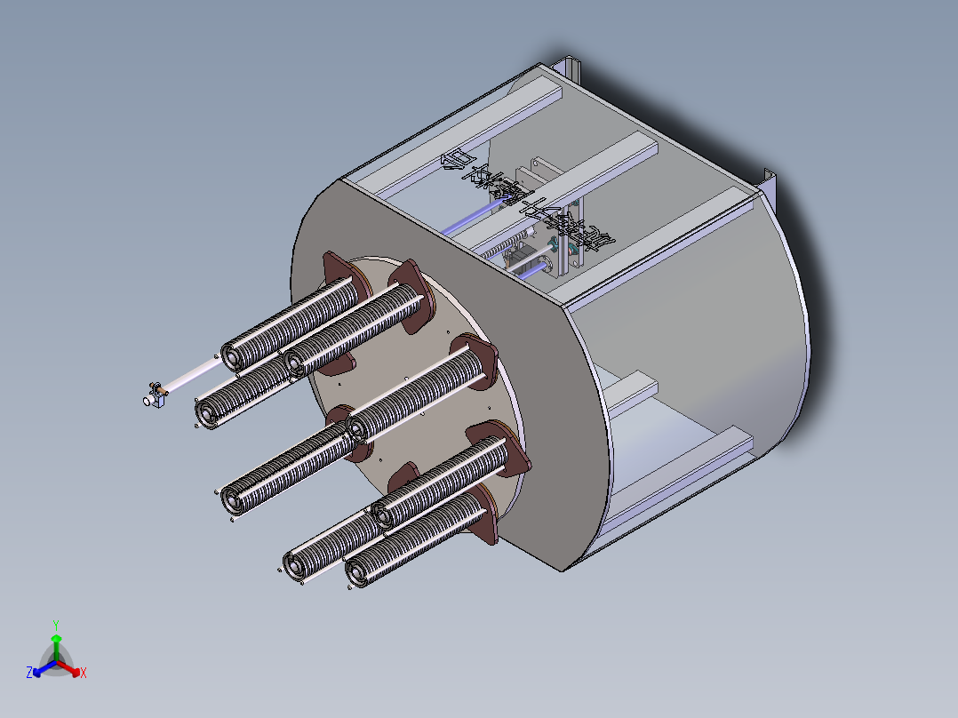 8工位旋转升降料台正等轴测图