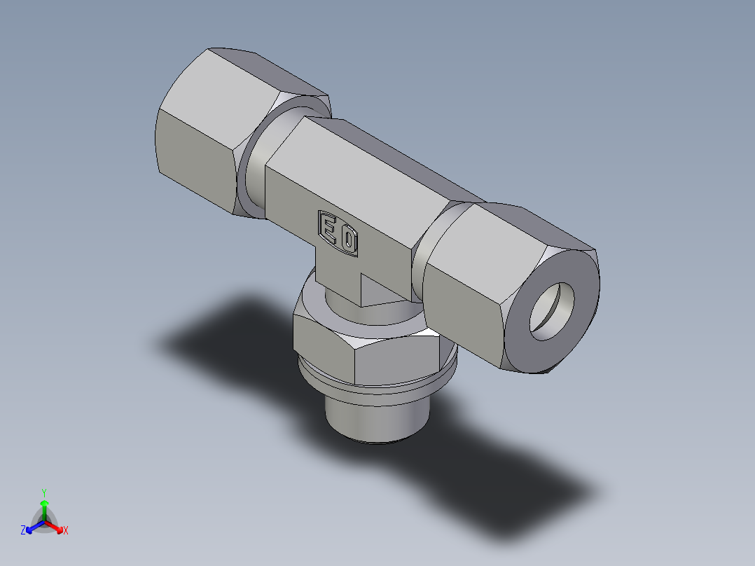 卡套式工业通用硬管接头EO_Adjustable_locknut_branch_tee_TEE08LRCF