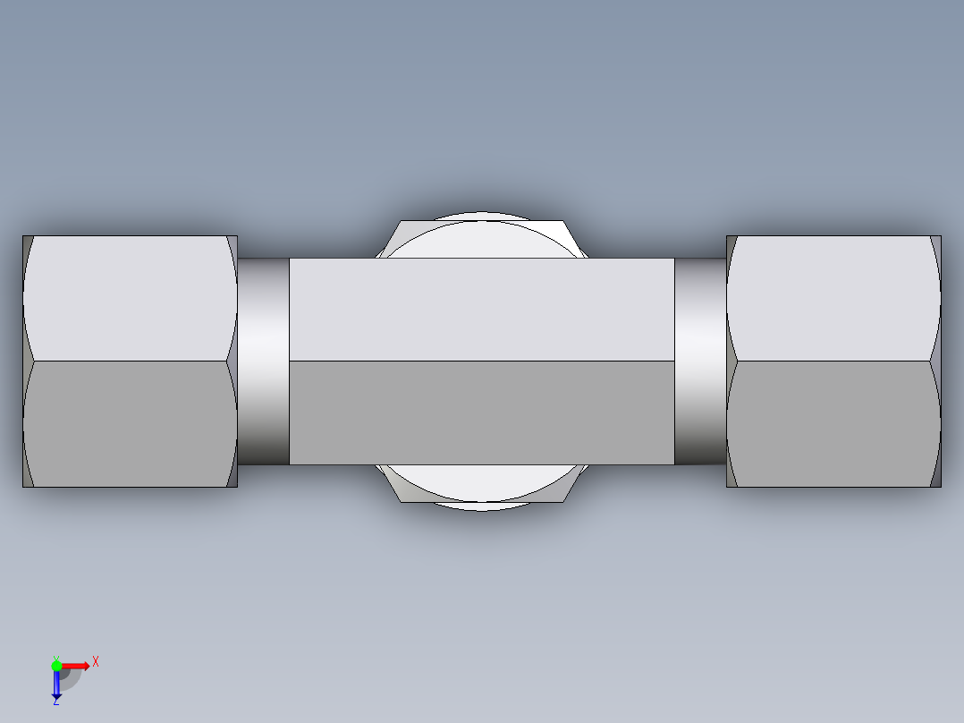 卡套式工业通用硬管接头EO_Adjustable_locknut_branch_tee_TEE08LRCF俯视图