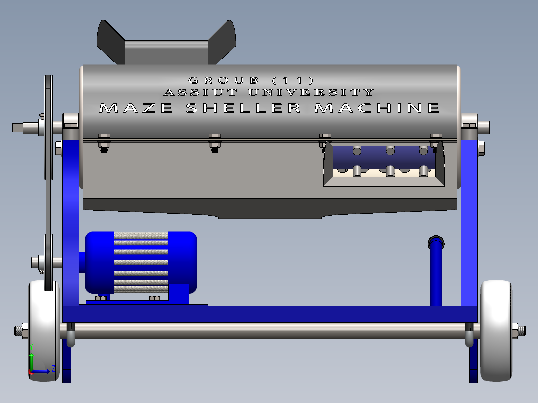 迷宫式脱壳机-SW左视图