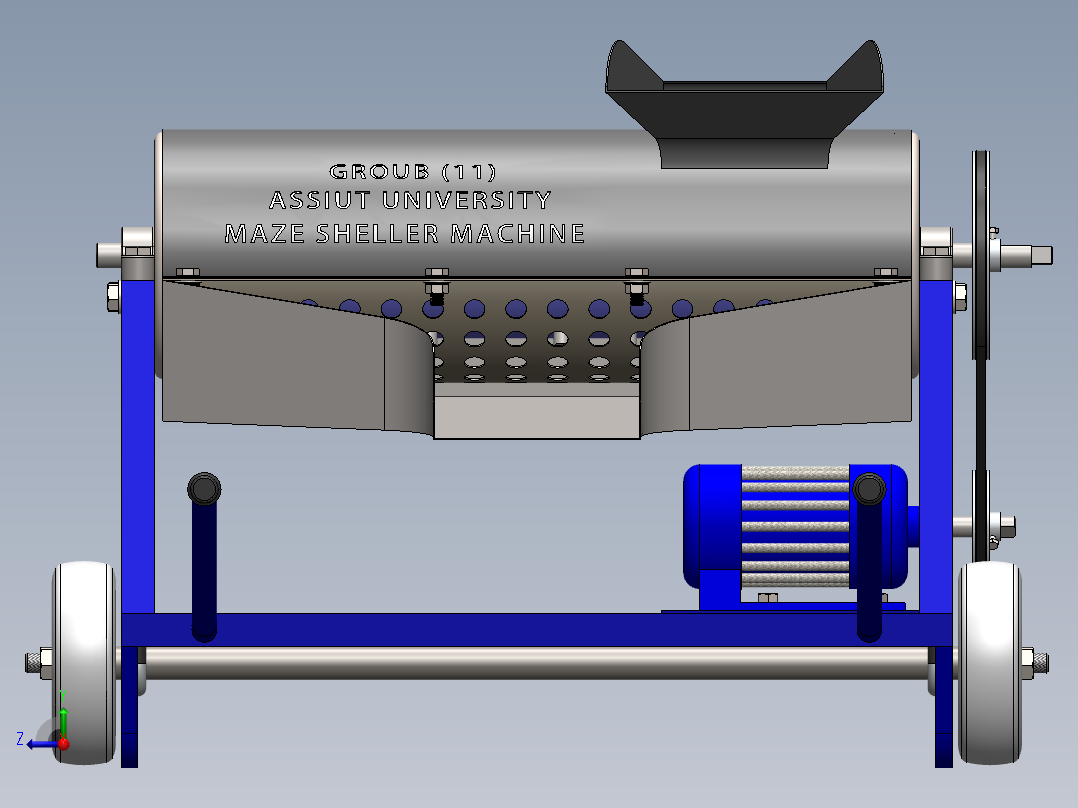迷宫式脱壳机-SW右视图