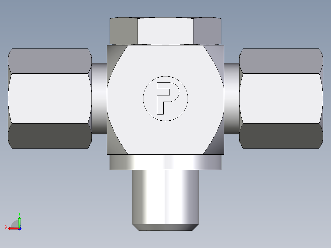 卡套式工业通用硬管接头EO_High_pressure_banjo_tee_TH06SRKD71后视图