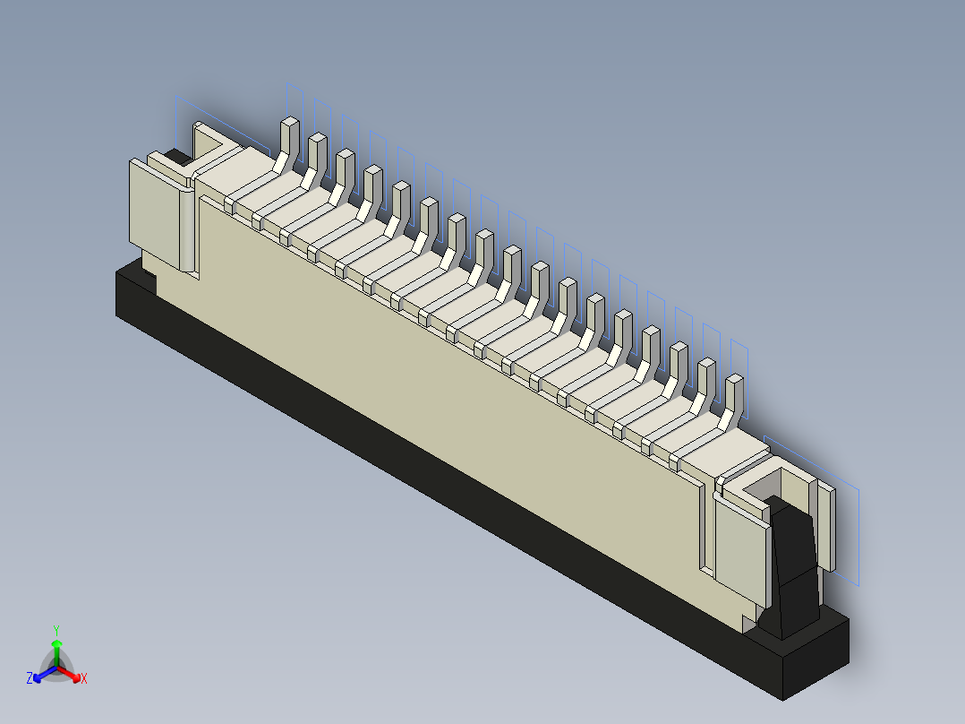 连接器 SM-FFC3B05-17-T正等轴测图