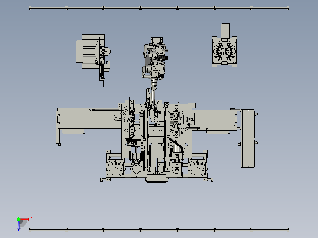 汽车转换器组装设备流水线俯视图