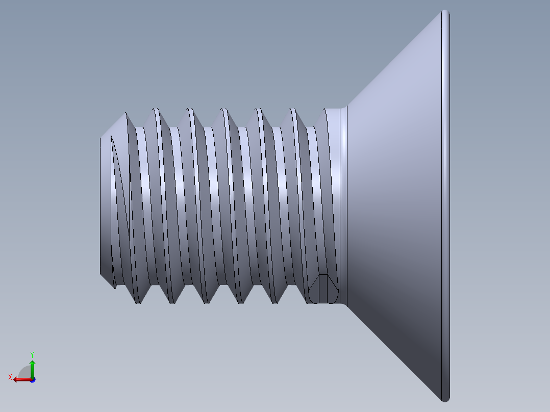 制沉头螺钉-M4_Counter_sunk_5.SLDPRT后视图