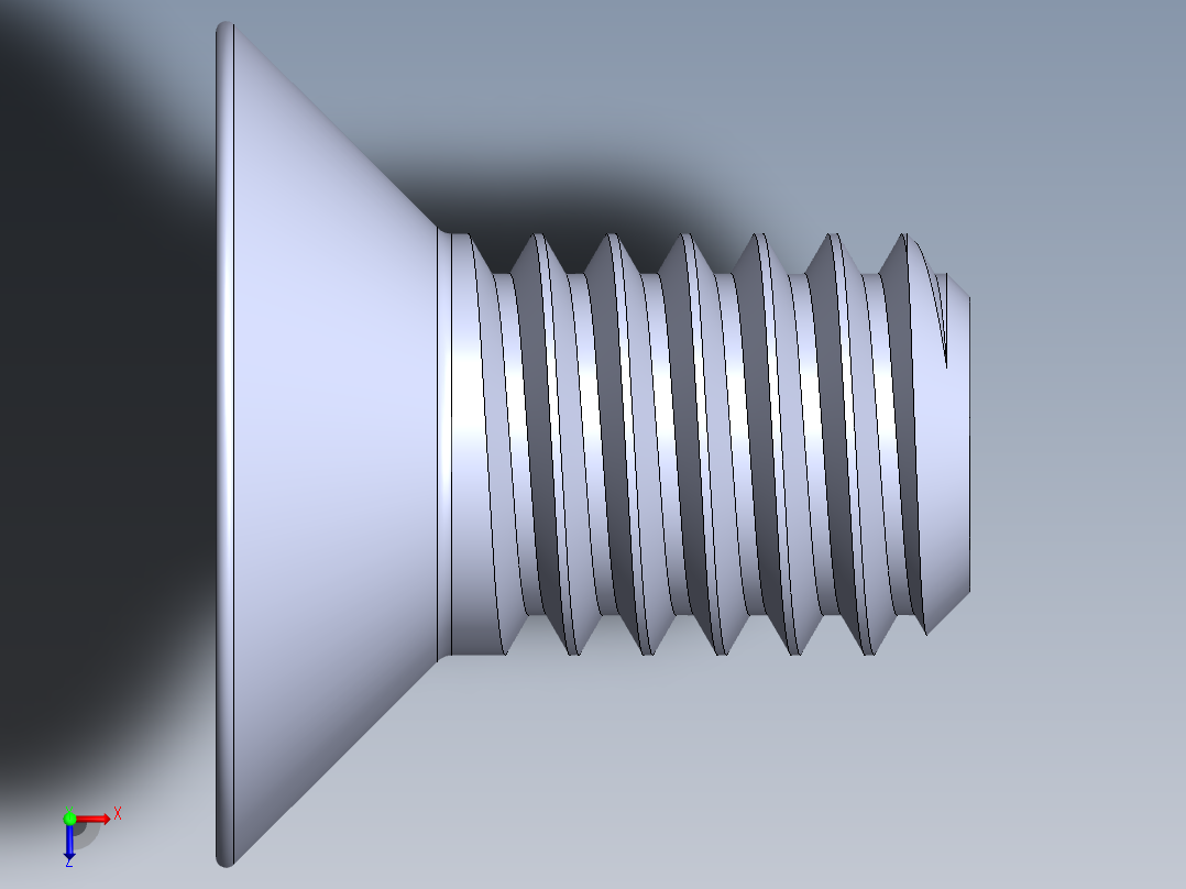 制沉头螺钉-M4_Counter_sunk_5.SLDPRT俯视图