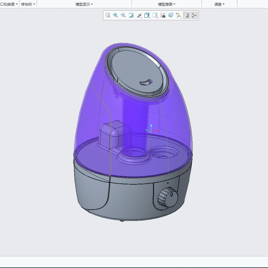 小型家用加湿器结构设计及水箱模具设计含proe三维及16张CAD图