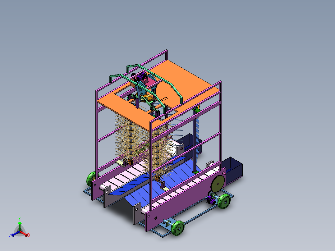 蓝莓收获机正等轴测图
