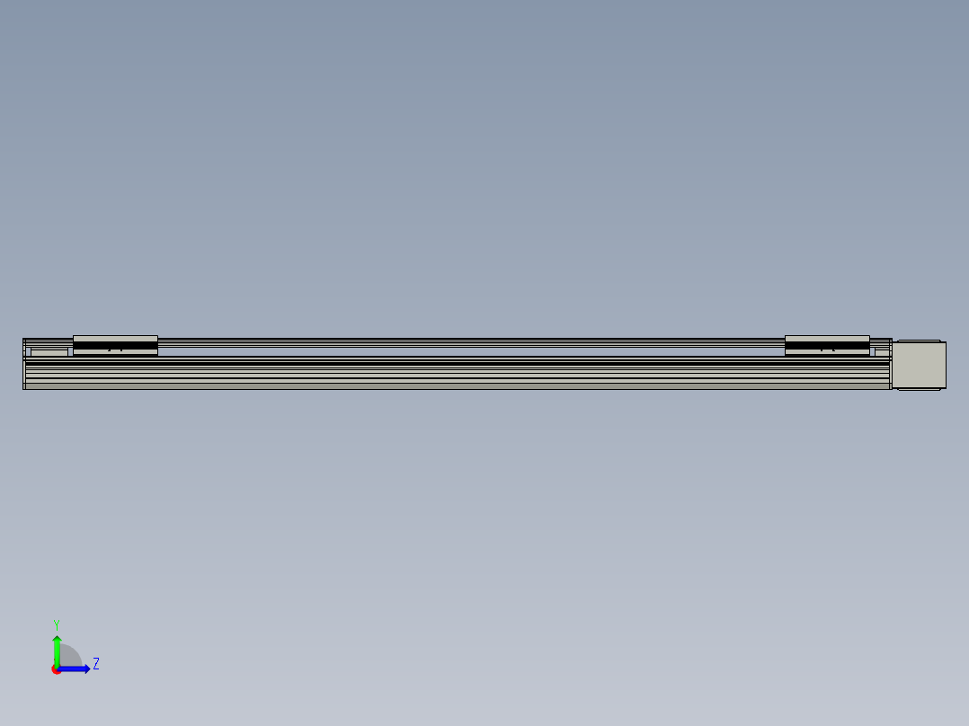 直线模组LHB17-L40-S1250-L(B)设计图纸左视图
