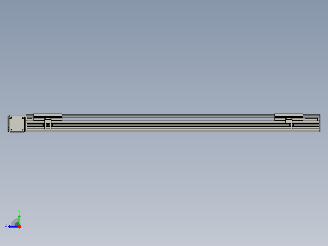 直线模组LHB17-L40-S1250-L(B)设计图纸右视图