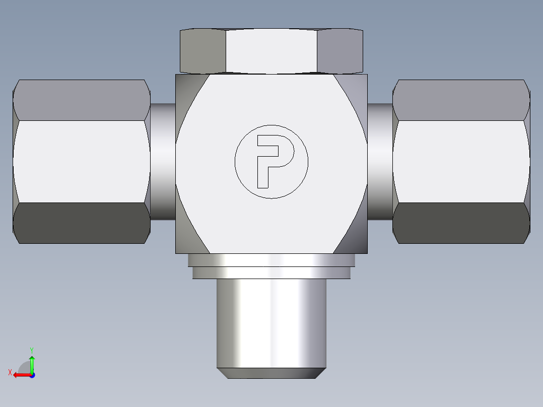 卡套式工业通用硬管接头EO_High_pressure_banjo_tee_TH06ZSRKDSCF后视图