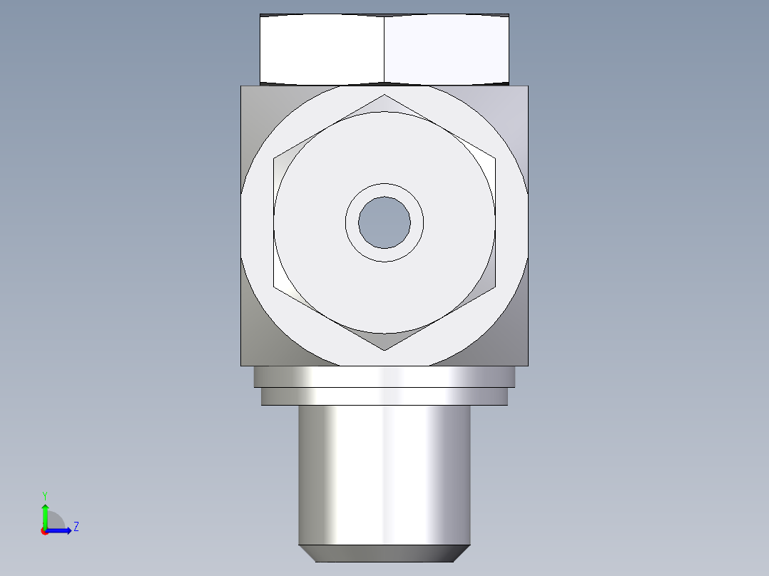 卡套式工业通用硬管接头EO_High_pressure_banjo_tee_TH06ZSRKDSCF左视图