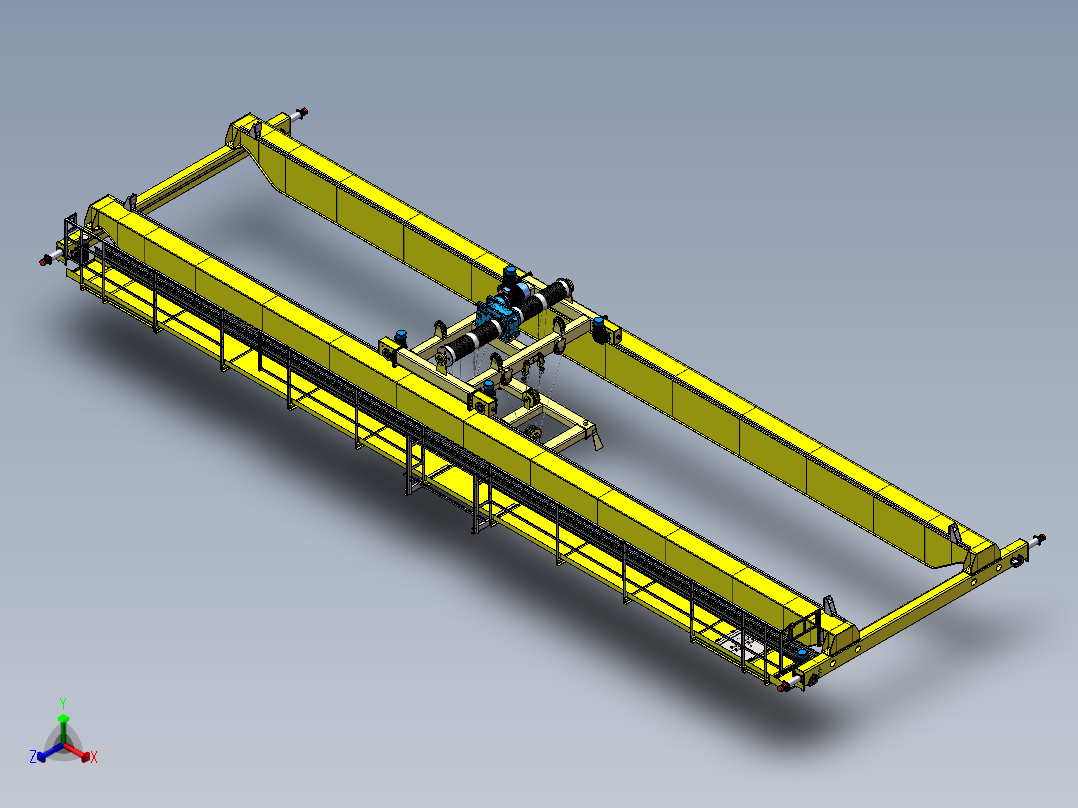 5m双梁桥式起重机正等轴测图