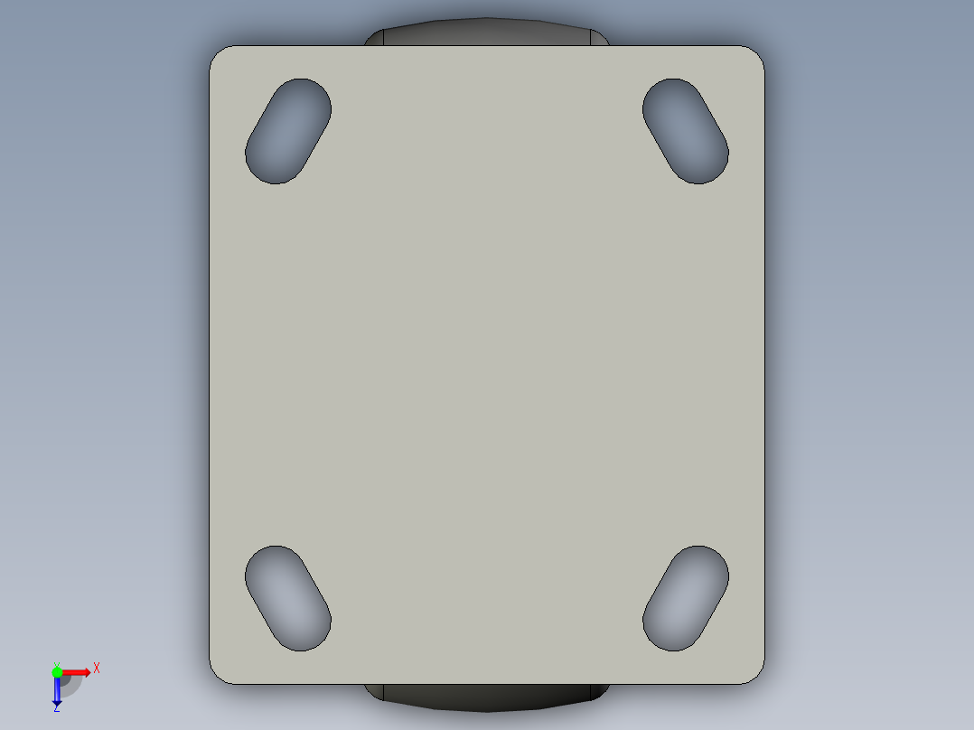 5寸定向轮俯视图