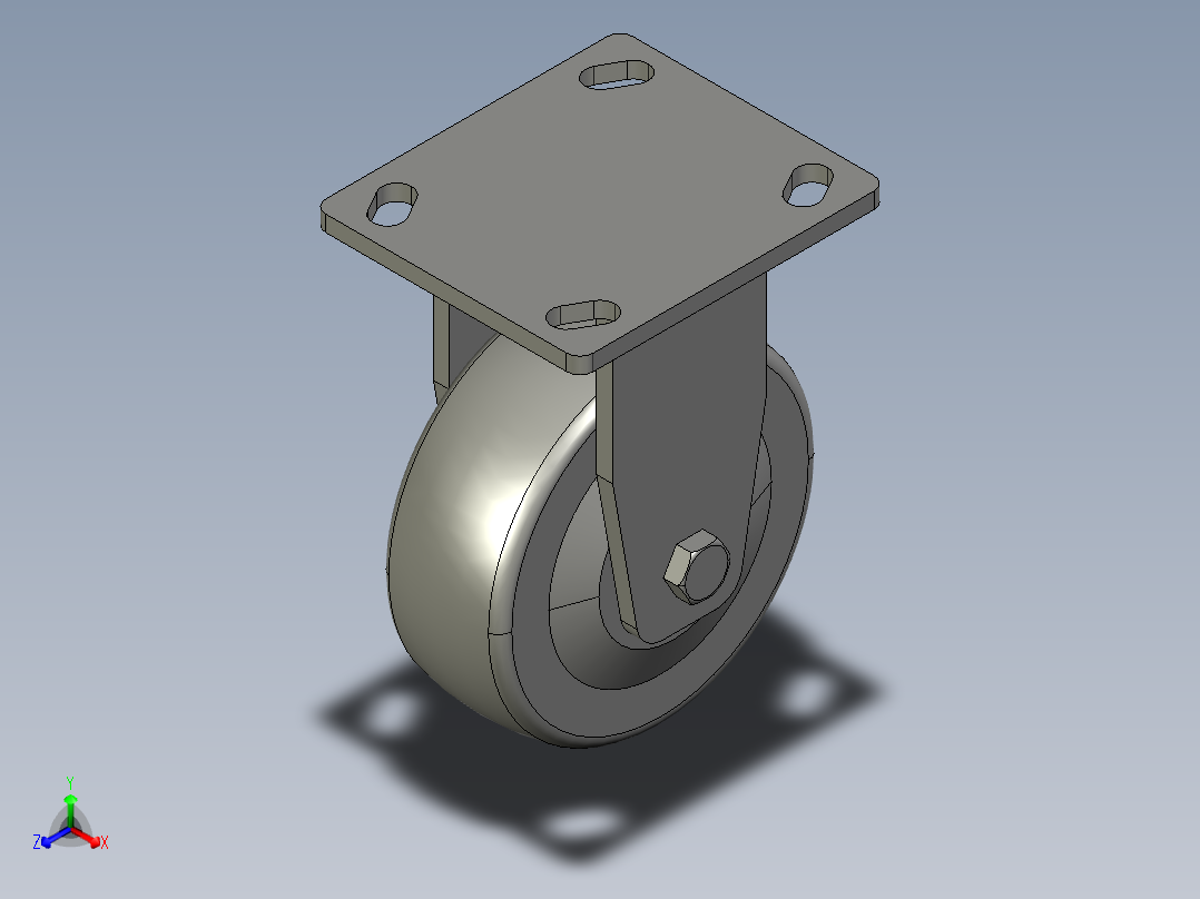 5寸定向轮正等轴测图