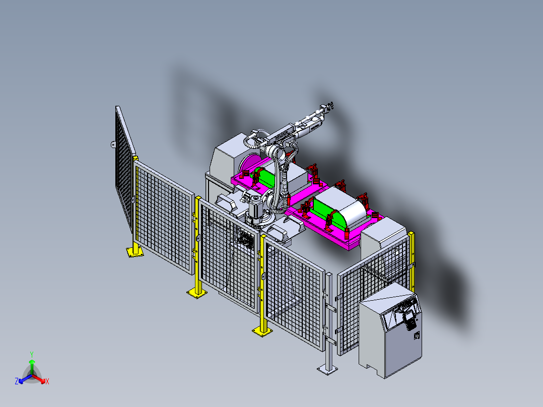 Tig welding robot cell IGS正等轴测图