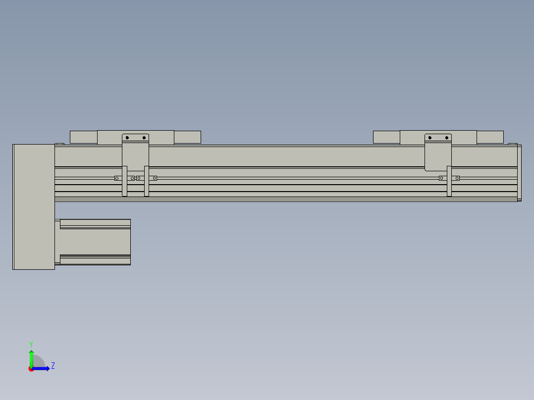 直线模组WG-LHC12-S350-D设计图纸左视图