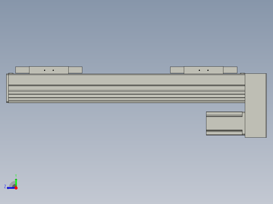 直线模组WG-LHC12-S350-D设计图纸右视图