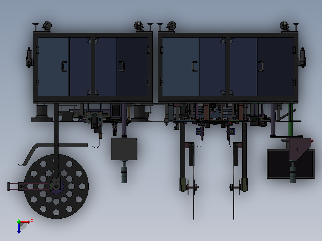 CCD自动检测、组装一体机俯视图