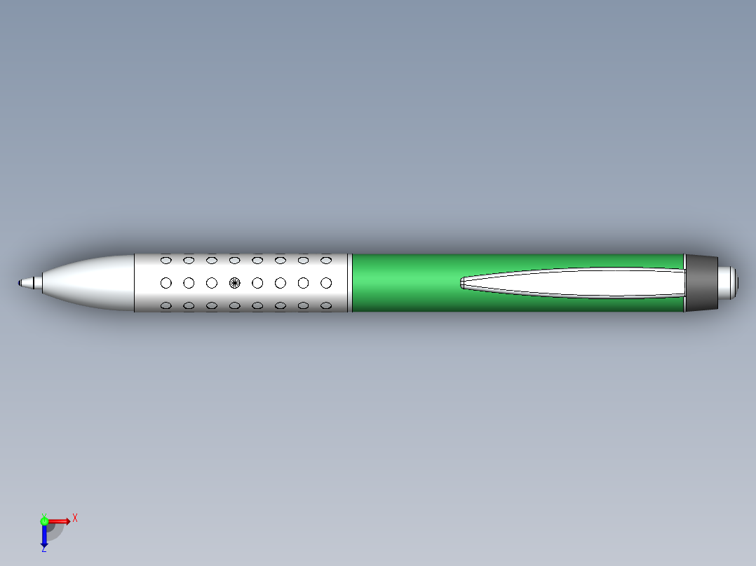 内部详解的圆珠笔设计模型三维SW俯视图