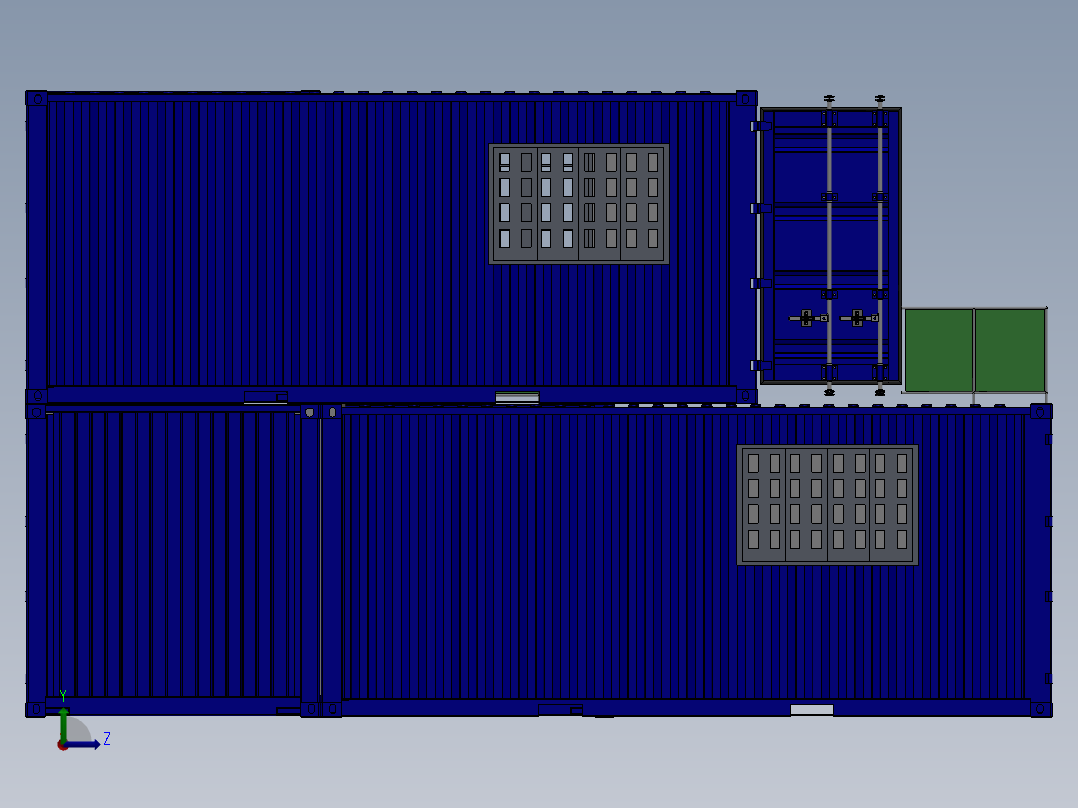 69米高的多层集装箱式房屋设计模型 SW STP IGS左视图