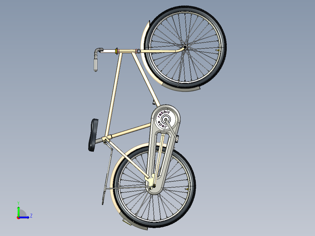 41---自行车step三维图纸模型设计图纸左视图