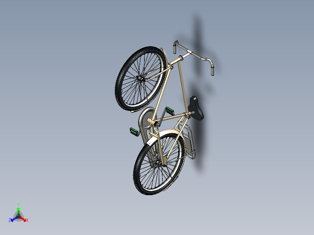 41---自行车step三维图纸模型设计图纸正等轴测图