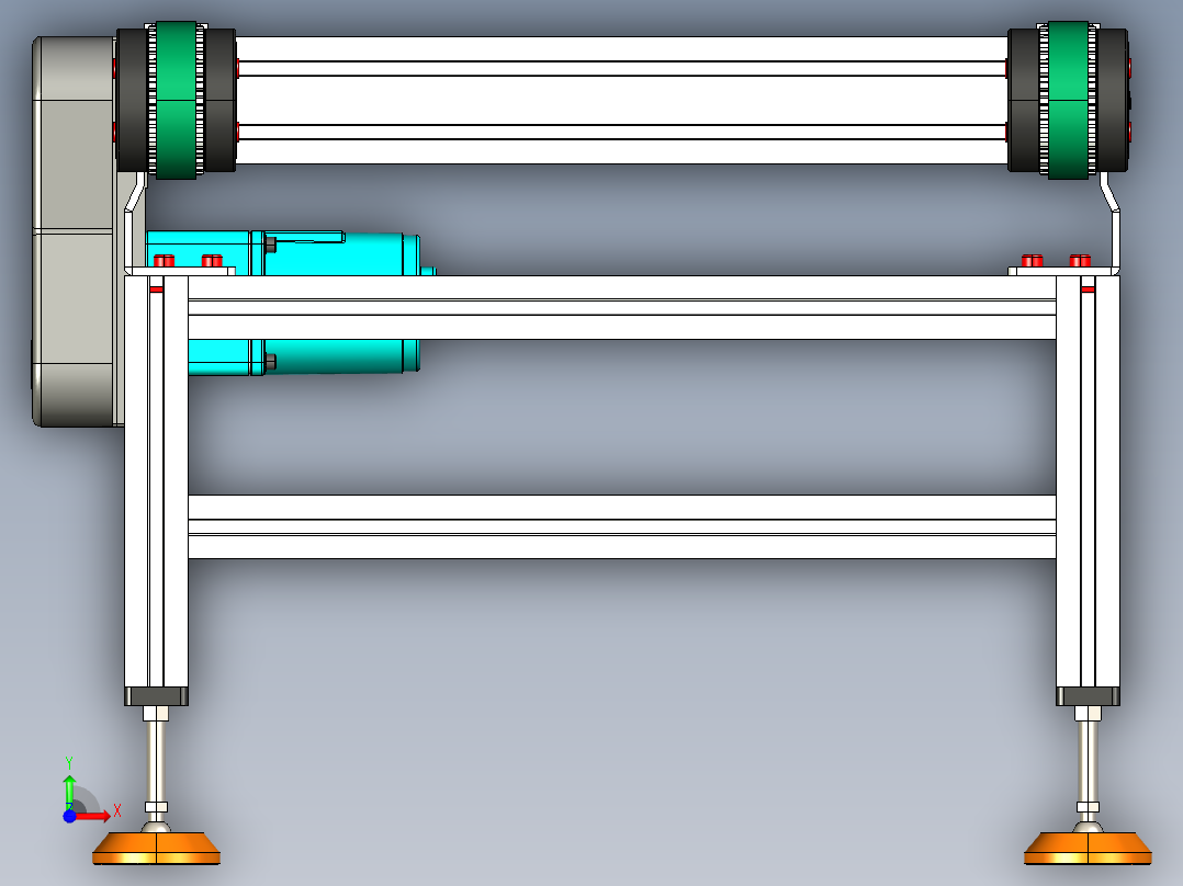 LE-XC4080-齿形同步线左边驱动前视图