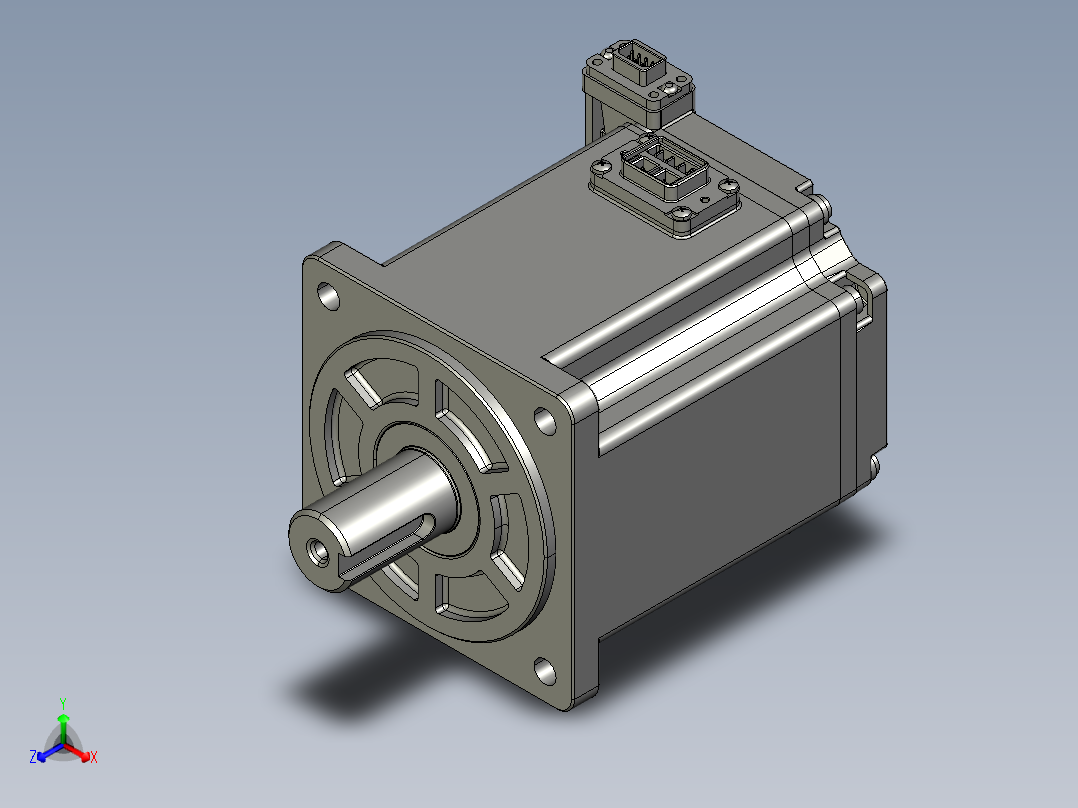 电机MS6S-80CN30B3-20P7-S正等轴测图